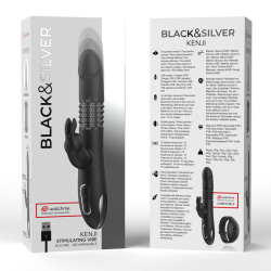 BLACK&SILVER - KENJI RABBIT-VIBRATOR UP & DOWN + WATCHME-FERNBEDIENUNG – Produktansicht 7