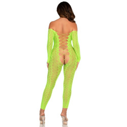 LEG AVENUE - BODYSTOCKING MIT OHNE SCHRITT EXOTIC SNAKE LACE NEONGRÜN – Produktansicht 2