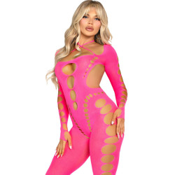LEG AVENUE - ROSA BODYSTOCKING MIT OFFENEM RÜCKEN, EINHEITSGRÖSSE – Produktansicht 3