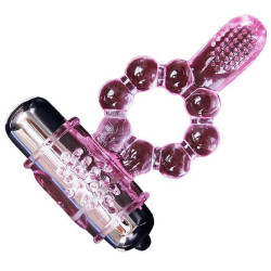 BAILE - SILIKONRING 10 ZUNGENRHYTHMEN MIT ROSA VIBRATION – Produktansicht 5