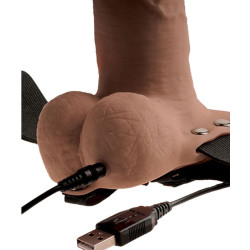 FETISH FANTASY SERIES - VERSTELLBARES GURT REALISTISCHER PENIS MIT WIEDERAUFLADBAREN HODEN UND VIBRATOR 15 CM –…