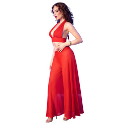 CHILIROSE - CR 4857 ROTES TOP- UND HOSENSET, GRÖSSE S – Produktansicht 2
