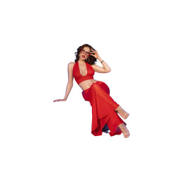 CHILIROSE - CR 4857 ROTES TOP- UND HOSENSET, GRÖSSE S – Produktansicht 4