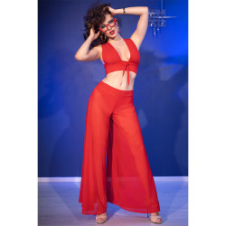 CHILIROSE - CR 4857 ROTES TOP- UND HOSENSET, GRÖSSE S – Produktansicht 6