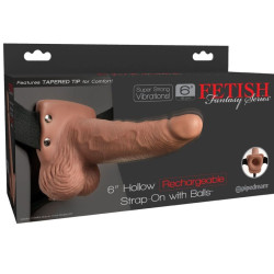 FETISH FANTASY SERIES - VERSTELLBARES GURT REALISTISCHER PENIS MIT WIEDERAUFLADBAREN HODEN UND VIBRATOR 15 CM –…