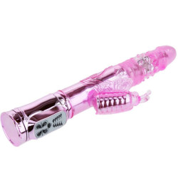 BAILE - WIEDERAUFLADBARER VIBRATOR MIT ROTATION UND POCHENDEN SCHMETTERLINGSSTIMULATOR – Produktansicht 3