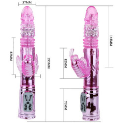 BAILE - WIEDERAUFLADBARER VIBRATOR MIT ROTATION UND POCHENDEN SCHMETTERLINGSSTIMULATOR – Produktansicht 6