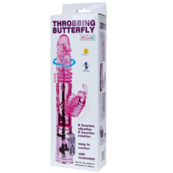 BAILE - WIEDERAUFLADBARER VIBRATOR MIT ROTATION UND POCHENDEN SCHMETTERLINGSSTIMULATOR – Produktansicht 9