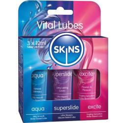 SKINS – VITAL LUBES KIT AQUA, SUPERSLIDE & EXCITE GLEITMITTEL 3 x 12 ML