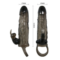 BAILE - BRAVE MAN PENISABDECKUNG MIT KANINCHEN SCHWARZ 16.5 CM – Produktansicht 5