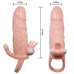 BAILE - BRAVE MAN PENISHÜLLE MIT KLITORIS UND ANALSTIMULATION FLEISCH 16.5 CM – Produktansicht 9