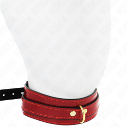 KINK - WEINROTE VERSTELLBARE HALSKETTE MIT GOLDENEN DETAILS 29-42,5 CM X 4 CM – Produktansicht 3
