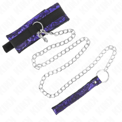 KINK - KURZE HALSKETTE AUS SAMTSPITZE MIT GÜRTEL 105 CM MIT NYLONBESATZ 44 X 5,5 CM – Produktansicht 2