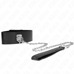 KINK - HALSKETTE MIT GÜRTEL 65 CM MIT BREITEM SCHWARZEN RIEMEN VERSTELLBAR 33,5-41 CM X 5 CM – Produktansicht 3