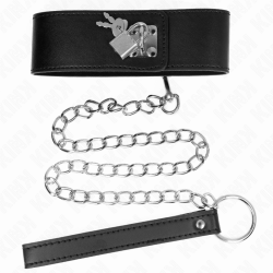 KINK - HALSKETTE MIT GÜRTEL 65 CM MIT BREITEM SCHWARZEN RIEMEN VERSTELLBAR 33,5-41 CM X 5 CM – Produktansicht 4