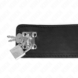 KINK - HALSKETTE MIT GÜRTEL 65 CM MIT BREITEM SCHWARZEN RIEMEN VERSTELLBAR 33,5-41 CM X 5 CM – Produktansicht 6