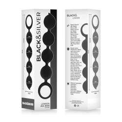 BLACK&SILVER - LENNON ANAL ROSENKRANZ 4 SILIKONKUGELN 15 CM – Produktansicht 4