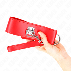 KINK - HALSKETTE MIT GÜRTEL 65 CM MIT BREITEM ROTEN BAND VERSTELLBAR 33,5-41 CM X 5 CM – Produktansicht 4