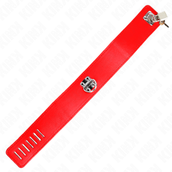 KINK - HALSKETTE MIT GÜRTEL 65 CM MIT BREITEM ROTEN BAND VERSTELLBAR 33,5-41 CM X 5 CM – Produktansicht 6