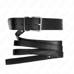KINK - HALSKETTE MIT GÜRTEL 116 CM SCHWARZ GURT VERSTELLBAR 32-50 CM X 8 CM – Produktansicht 2