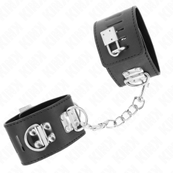 KINK - MULTIPOSITION HANDGELENKFESSELN MIT VORHÄNGESCHLOSS VERSCHLUSS SCHWARZ VERSTELLBAR 16-23 CM X 5,5 CM –…