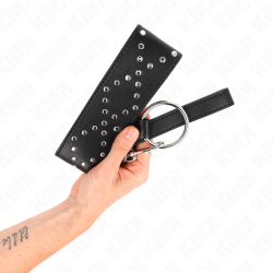 KINK - HALSKETTE 65 CM MIT LEINE MIT SILBERNEN NIETEN MODELL 3 VERSTELLBAR 36-43 CM X 5 CM – Produktansicht 5