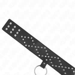 KINK - HALSKETTE 65 CM MIT LEINE MIT SILBERNEN NIETEN MODELL 3 VERSTELLBAR 36-43 CM X 5 CM – Produktansicht 6