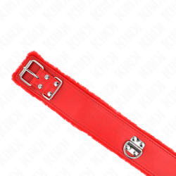 KINK - HALSKETTE MIT LEINE 116 CM MIT SILBERNEN NIETEN MODELL 4 ROT VERSTELLBAR 40-48 CM X 6 CM – Produktansicht 5