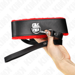 KINK - HALSKETTE MIT GÜRTEL 116 CM MIT ROTEM LEDERBAND VERSTELLBAR 40-48 CM X 6 CM – Produktansicht 2