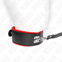 KINK - HALSKETTE MIT GÜRTEL 116 CM MIT ROTEM LEDERBAND VERSTELLBAR 40-48 CM X 6 CM – Produktansicht 3