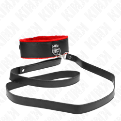 KINK - HALSKETTE MIT GÜRTEL 116 CM MIT ROTEM LEDERBAND VERSTELLBAR 40-48 CM X 6 CM – Produktansicht 4