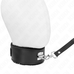 KINK - HALSKETTE MIT GÜRTEL 116 CM MIT SCHWARZEM LEDERBAND VERSTELLBAR 40-48 CM X 6 CM – Produktansicht 2