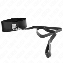KINK - HALSKETTE MIT GÜRTEL 116 CM MIT SCHWARZEM LEDERBAND VERSTELLBAR 40-48 CM X 6 CM – Produktansicht 4