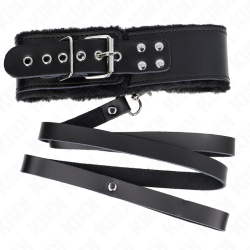 KINK - HALSKETTE MIT GÜRTEL 116 CM MIT SCHWARZEM LEDERBAND VERSTELLBAR 40-48 CM X 6 CM – Produktansicht 5