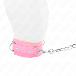 KINK - HALSBAND MIT LEINE 65 CM MIT EINSCHRÄNKUNGEN ROSA 36-42 CM X 5,5 CM – Produktansicht 4
