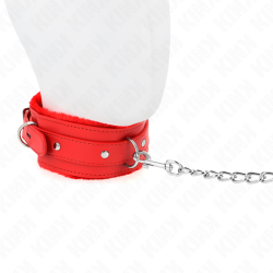 KINK - HALSBAND MIT LEINE 65 CM MIT EINSCHRÄNKUNGEN ROT 36-42 CM X 5,5 CM – Produktansicht 3