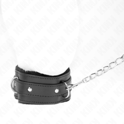 KINK - HALSBAND MIT LEINE 65 CM MIT EINSCHRÄNKUNGEN SCHWARZ 36-42 CM X 5,5 CM – Produktansicht 2