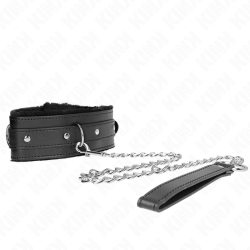KINK - HALSBAND MIT LEINE 65 CM MIT EINSCHRÄNKUNGEN SCHWARZ 36-42 CM X 5,5 CM – Produktansicht 3