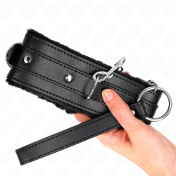 KINK - HALSBAND MIT LEINE 65 CM MIT EINSCHRÄNKUNGEN SCHWARZ 36-42 CM X 5,5 CM – Produktansicht 4