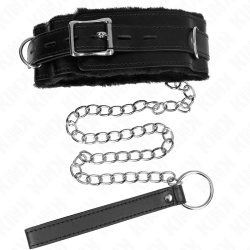 KINK - HALSBAND MIT LEINE 65 CM MIT EINSCHRÄNKUNGEN SCHWARZ 36-42 CM X 5,5 CM – Produktansicht 5