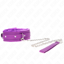 KINK - HALSBAND MIT LEINE 65 CM MIT EINSCHRÄNKUNGEN LILA 36-42 CM X 5,5 CM – Produktansicht 2