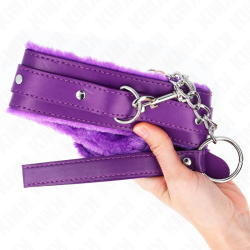 KINK - HALSBAND MIT LEINE 65 CM MIT EINSCHRÄNKUNGEN LILA 36-42 CM X 5,5 CM – Produktansicht 3