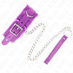 KINK - HALSBAND MIT LEINE 65 CM MIT EINSCHRÄNKUNGEN LILA 36-42 CM X 5,5 CM – Produktansicht 5