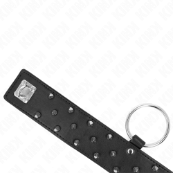 KINK - HALSKETTE MIT LEINE 65 CM MIT SILBERNEN NIETEN MODELL 5 VERSTELLBAR 36-43 CM X 5 CM – Produktansicht 5