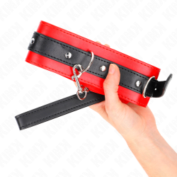 KINK - HALSBAND MIT GÜRTEL 65 CM MIT RIEMEN ROT 54 X 4,5 CM – Produktansicht 4