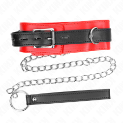 KINK - HALSBAND MIT GÜRTEL 65 CM MIT RIEMEN ROT 54 X 4,5 CM – Produktansicht 5