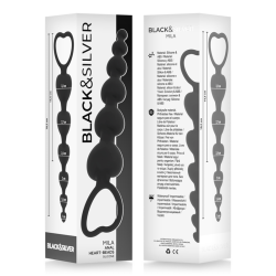 BLACK&SILVER - MILA ANAL-HERZKETTE 18 CM – Produktansicht 6