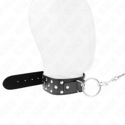KINK - RING NIETEN BAND HALSKETTE MIT GÜRTEL 65 CM SCHWARZ VERSTELLBAR 36-50 CM X 3,8 CM – Produktansicht 4