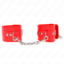 KINK - HANDGELENKFESSELN MIT VORHÄNGESCHLOSS VERSCHLUSS ROT VERSTELLBAR 16-23 CM X 5,5 CM – Produktansicht 2