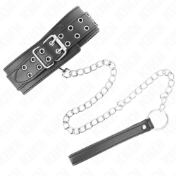 KINK - HALSKETTE MIT RIEMEN 65 CM SILBER SCHNALLEN VERSTELLBAR 33-46 CM X 5,5 CM – Produktansicht 2